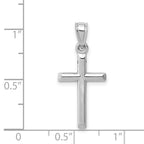 Polished Cross Pendant in 14K White Gold