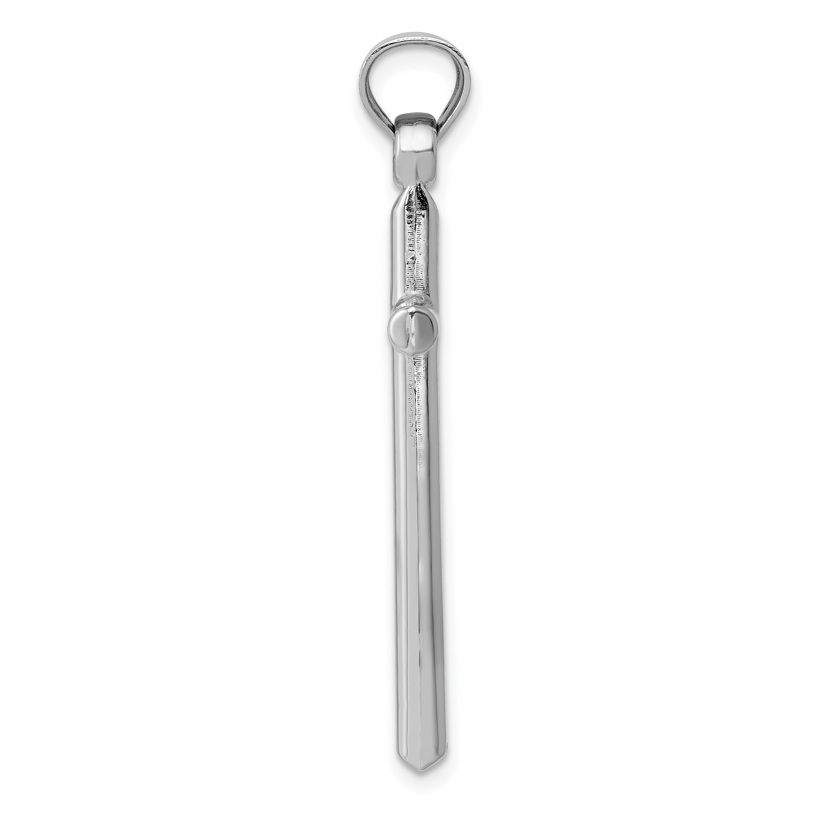 14K White Gold Hollow Cross Pendant with Rhodium Plating Elegant and Timeless Charm
