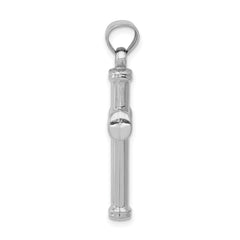 14K White Gold Polished 3D Cross Pendant with Rhodium Finish Elegant and Timeless