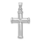 14k White Gold Polished Cross Pendant