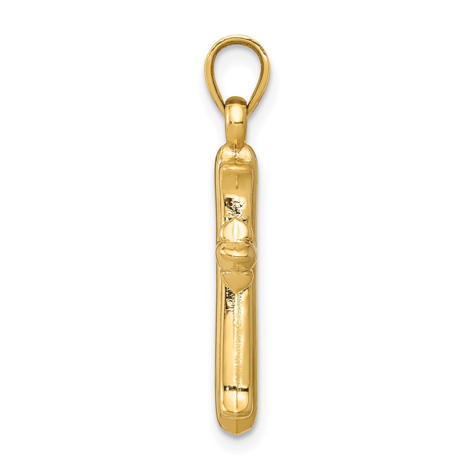 14K Gold Reversible Cross Pendant with Rhodium Plating  Elegant Two-Tone Design