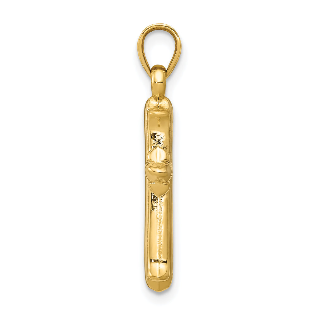 14K Gold Reversible Cross Pendant with Rhodium Plating  Elegant Two-Tone Design