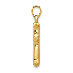 14K Gold Reversible Cross Pendant with Rhodium Plating  Elegant Two-Tone Design