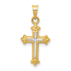 14k w/Rhodium Hollow Cross Charm