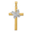14k Two-tone Cross w/Butterfly Pendant