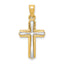14k w/Rhodium Cross Pendant