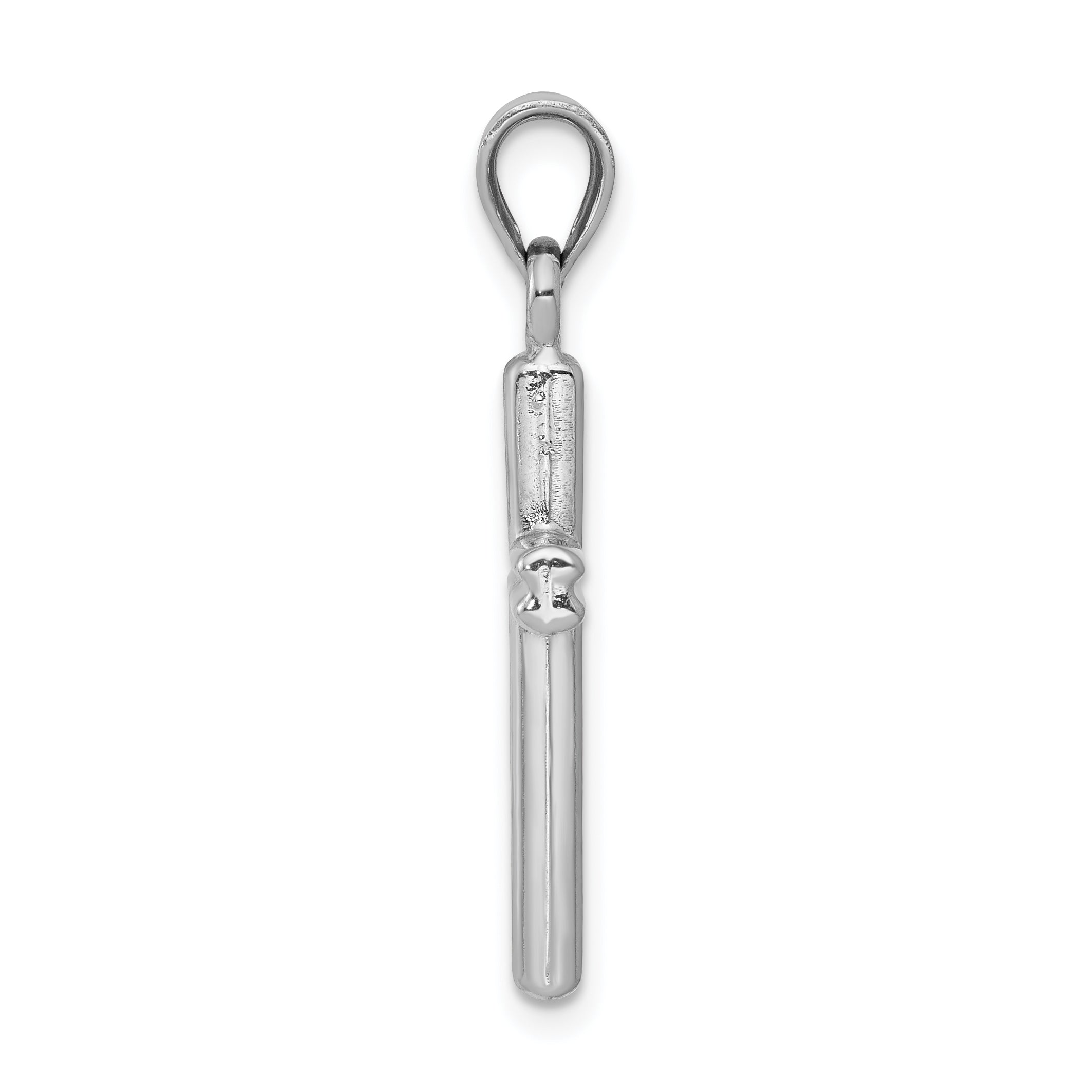 14K White Gold Reversible Cross Pendant with Rhodium Plating 29mm