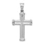 14k White Gold Hollow Cross Pendant