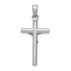 14K White Gold Polished Crucifix Pendant with Rhodium Finish  Elegant, Timeless Design