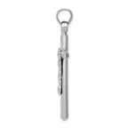 14K White Gold Crucifix Pendant with Polished Rhodium Finish