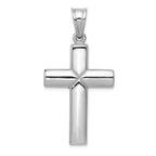 14K White Gold Reversible Crucifix Pendant with Polished Rhodium Finish