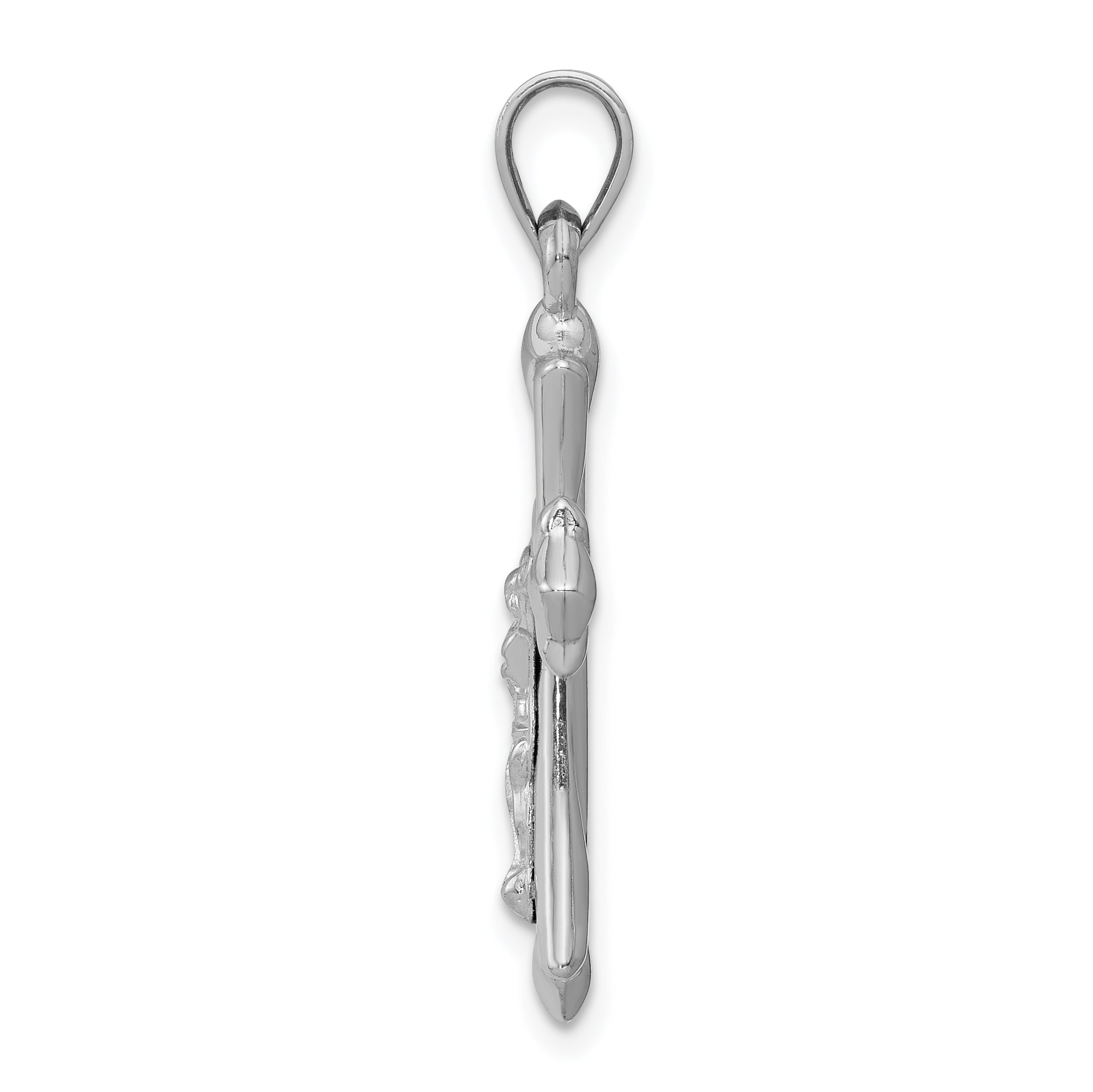 14K White Gold Polished Reversible Crucifix Pendant  Elegant and Versatile Design Secondary image