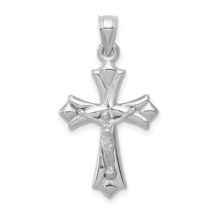 Crucifix to Cross Pendant in 14K White Gold, 30mm Reversible - Sophia Jewelers
