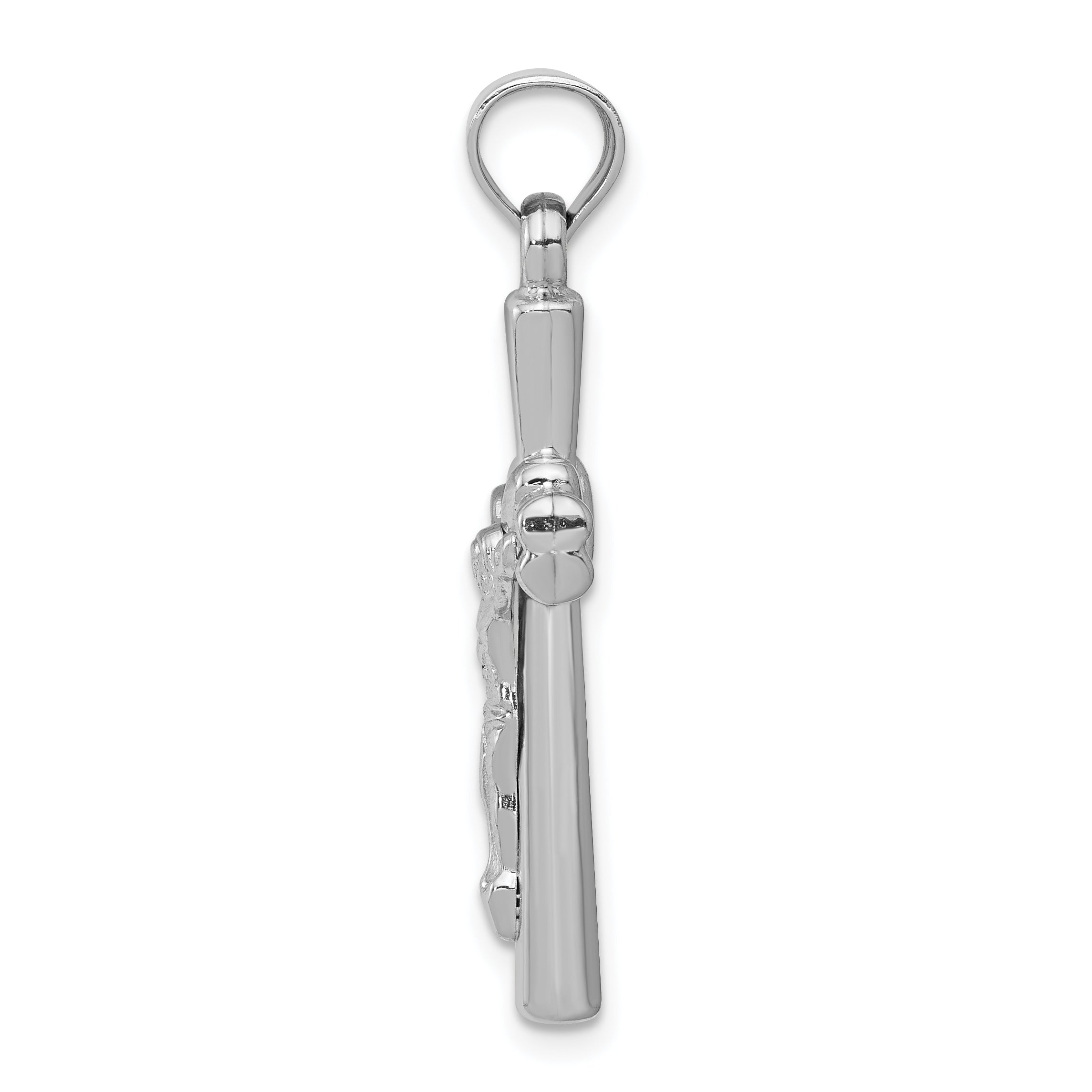 14K White Gold Reversible Crucifix Pendant with Polished Rhodium Finish Versatile & Elegant Secondary image