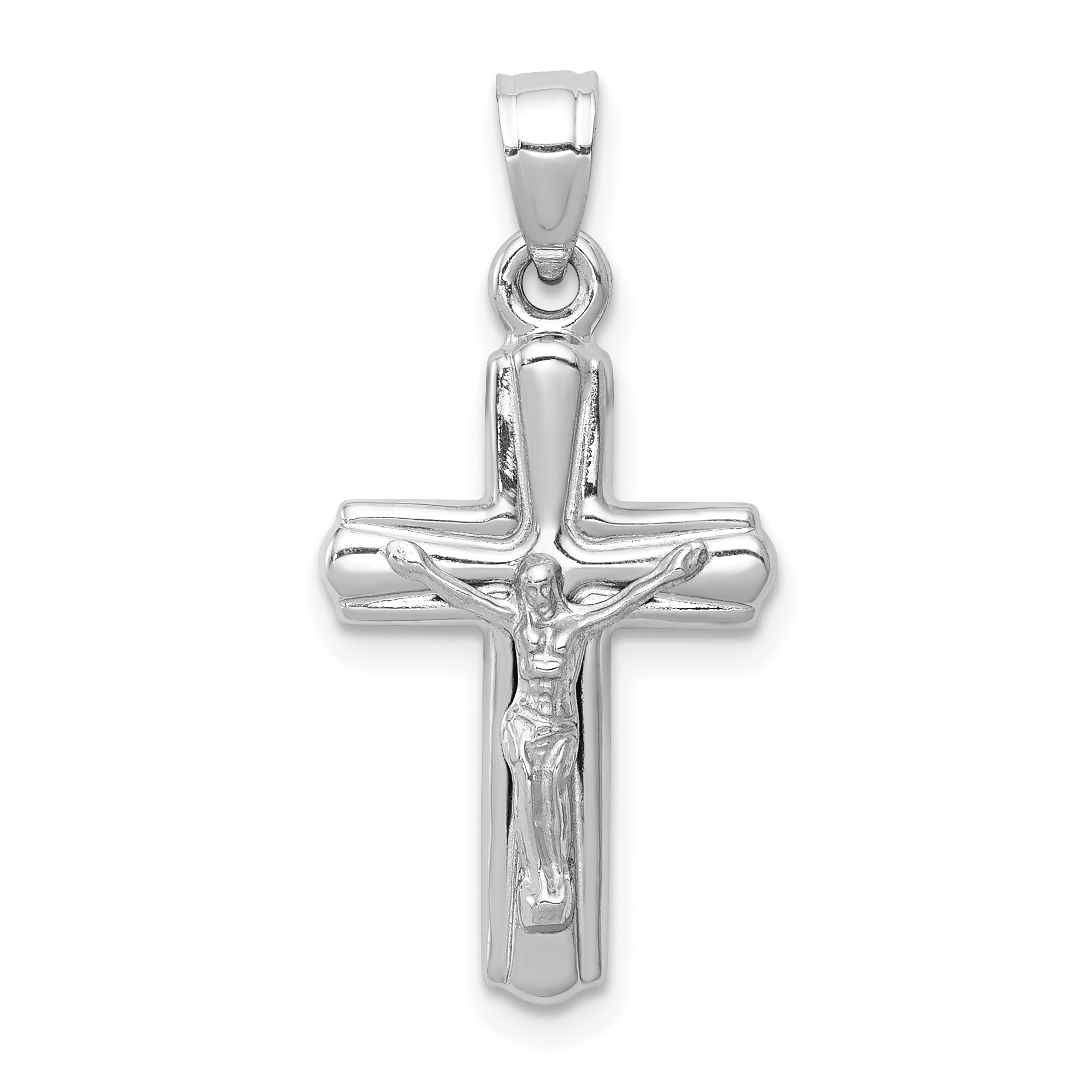 14K White Gold Reversible Crucifix Pendant Main image
