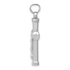 14K White Gold Reversible Crucifix Pendant with Polished Finish  Timeless Faith & Elegance