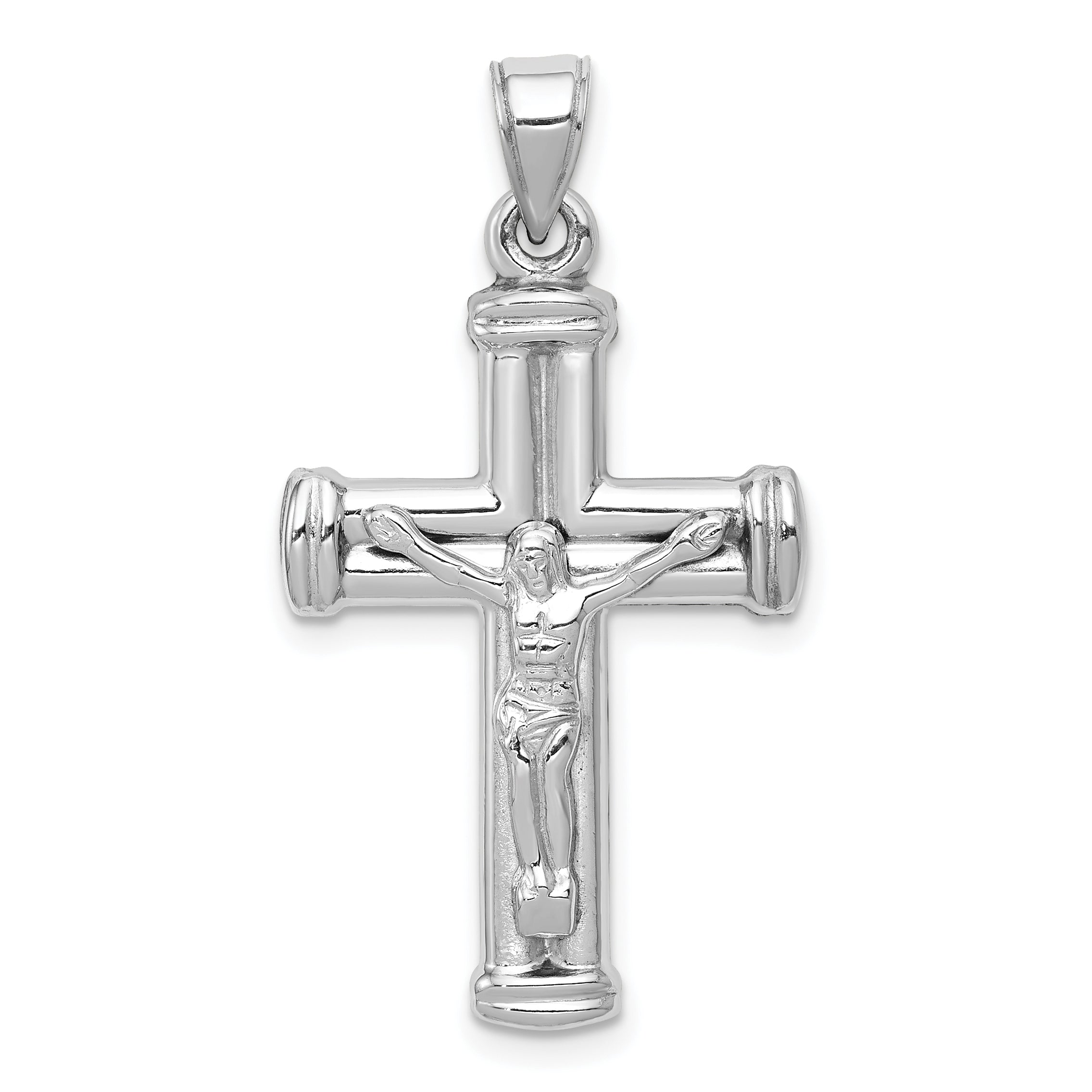 14K White Gold Reversible Crucifix Pendant Main image