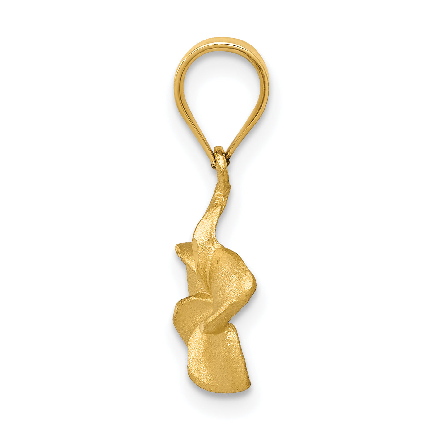 14K Gold Plumeria Floral Charm Pendant with Textured Back, Elegant Island-Inspired Design Secondary image