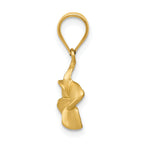 14K Gold Plumeria Floral Charm Pendant with Textured Back, Elegant Island-Inspired Design