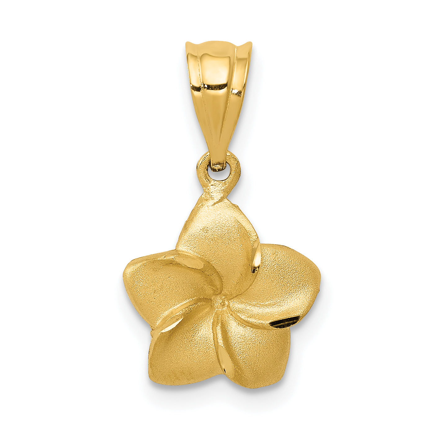 14k Plumeria Floral Charm Pendant Main image