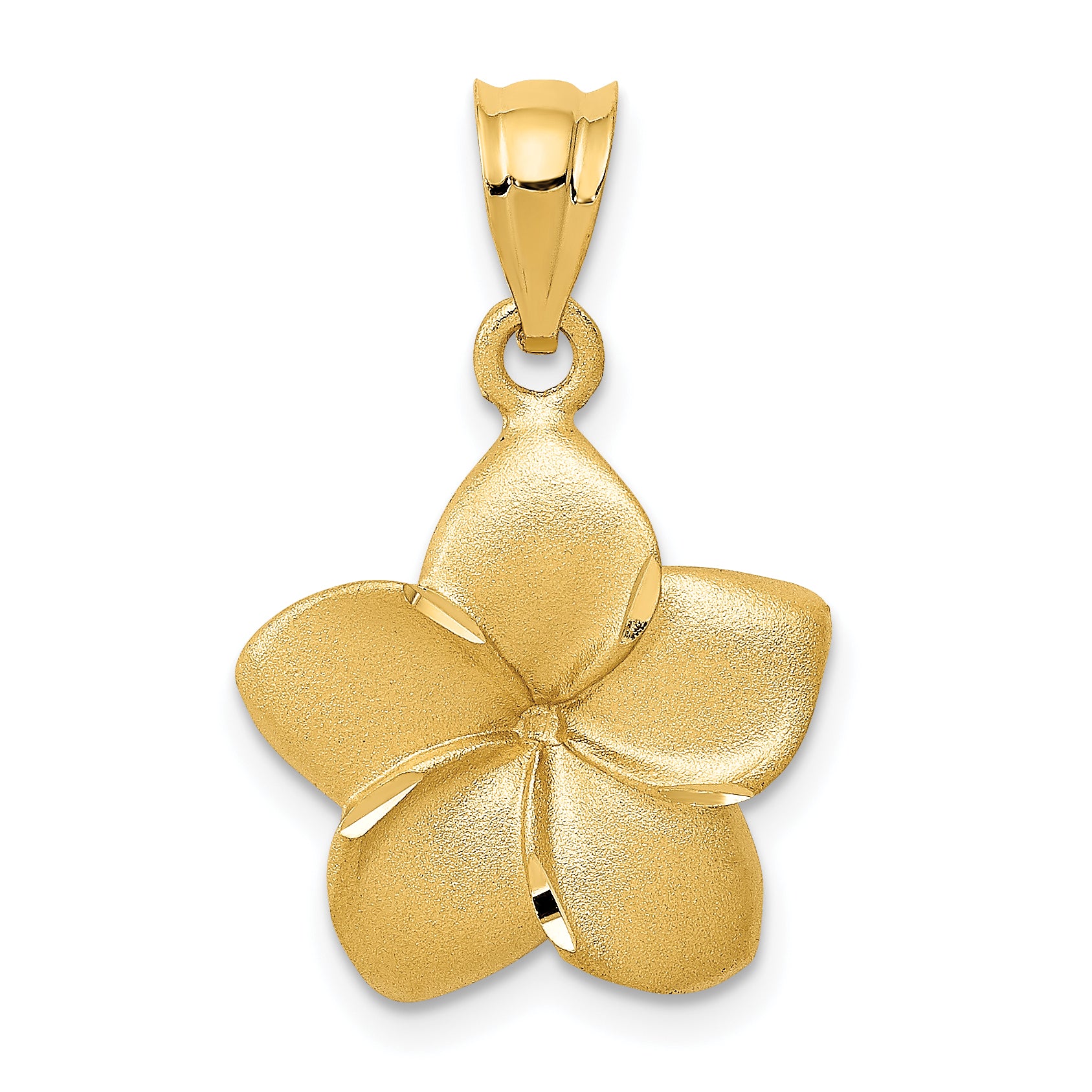14k Plumeria Floral Charm Pendant Main image