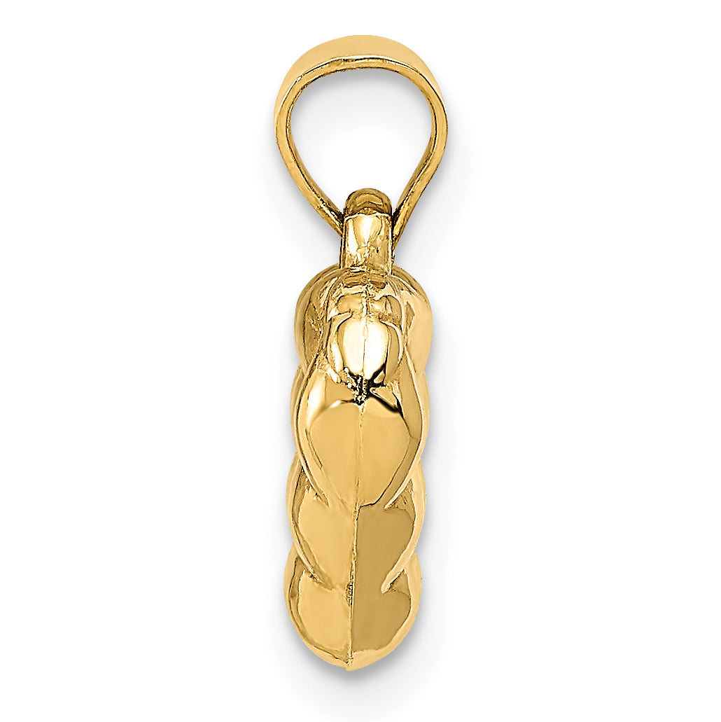 14K Gold 3D Heart Pendant with Polished Textured Finish  Lightweight, Elegant, Gift-Ready Secondary image
