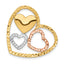 14K Yellow & Rose Gold w/Rhodium Heart Chain Slide