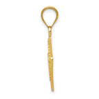 14K Gold Passport Charm with Polished Finish and Textured Design  Travel-Inspired Elegance