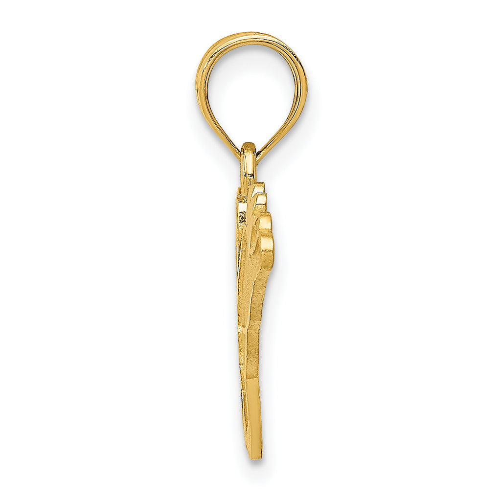 14K Gold Rabbit Charm Pendant with Solid Cast Design  Elegant and Playful Accent
