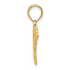 14K Gold Rabbit Charm Pendant with Solid Cast Design  Elegant and Playful Accent