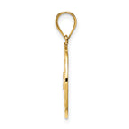 14K Gold Fancy Filigree Charm with Diamond-Cut Polished Finish  Elegant and Timeless Design