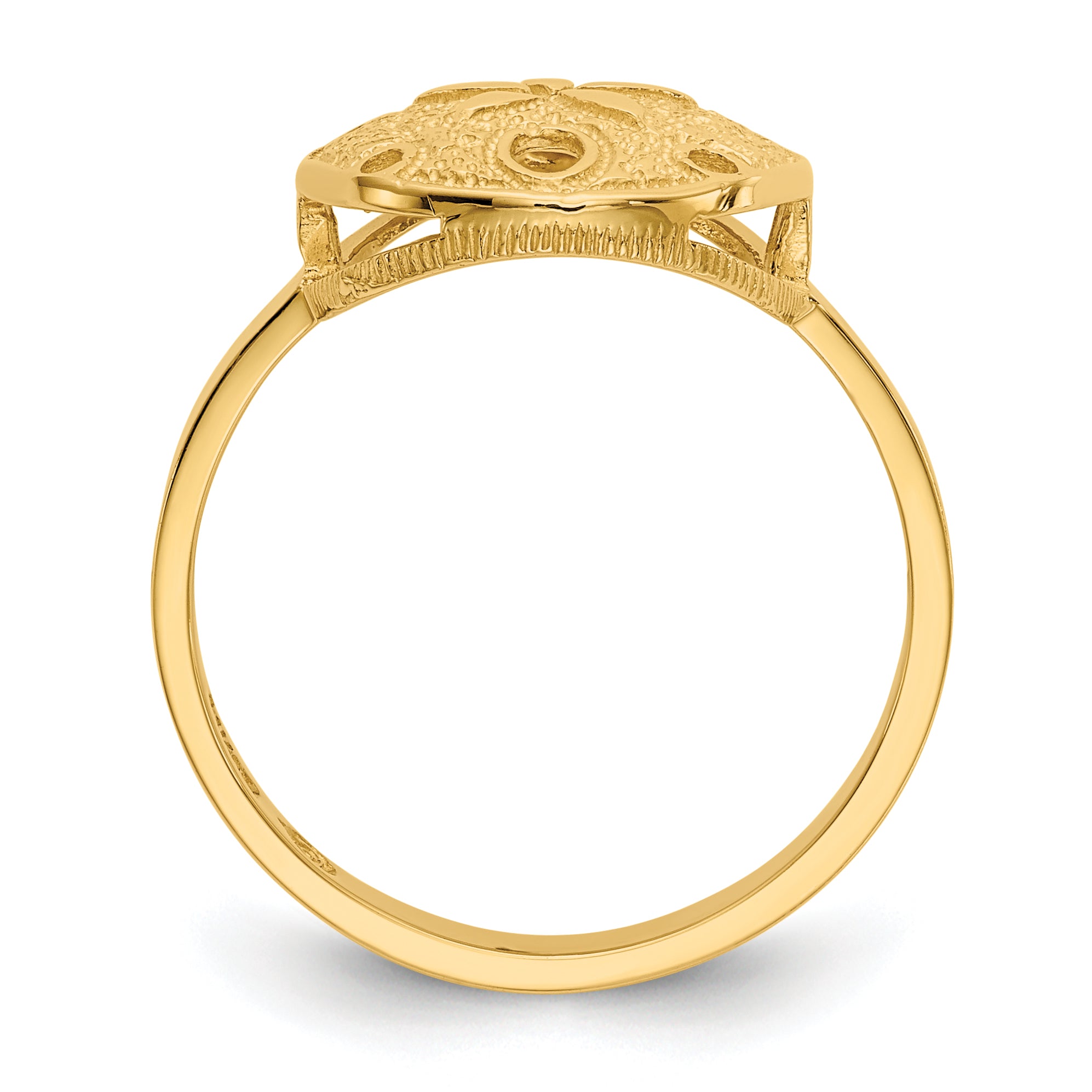 14k Polished Sand Dollar Ring Secondary image