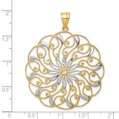 14k and White Rhodium Meridian Swirl Pendant