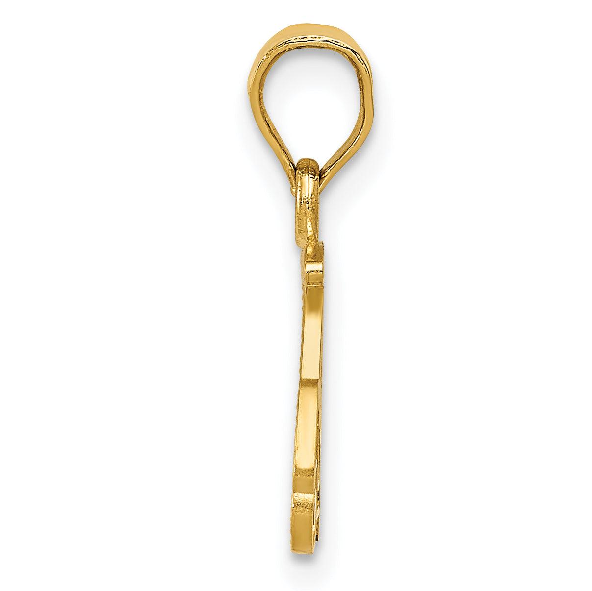 14K Gold Golf Cart Charm with Polished Finish and Textured Detail Secondary image