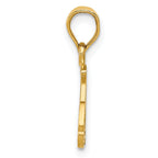 14K Gold Golf Cart Charm with Polished Finish and Textured Detail