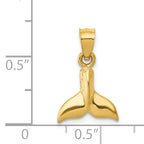 14K Gold Whale Tail Pendant for Men  Solid, Casted, Elegant Design