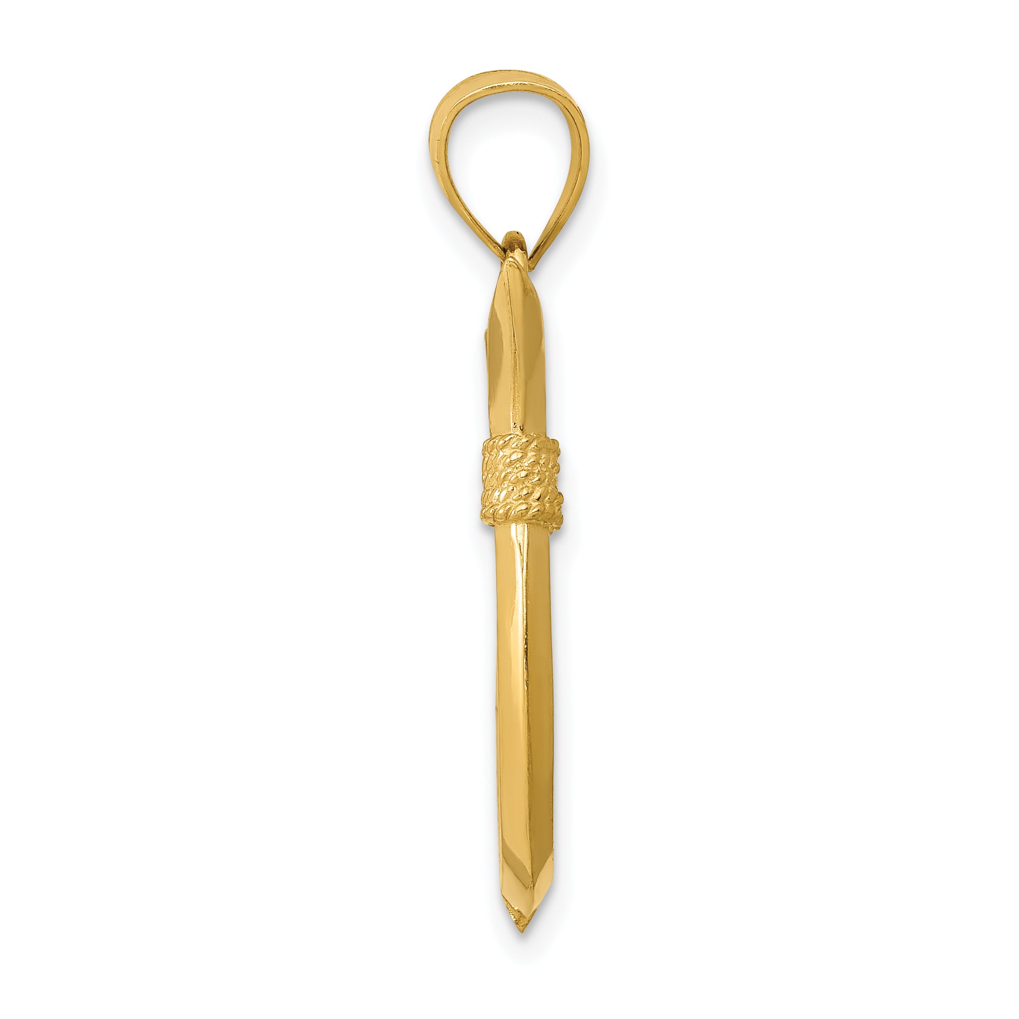 14K Gold 3D Whale Tail Hook Pendant for Men  Solid Cast Design Secondary image