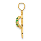 14K Gold May Birthstone Flip Flop Pendant with CZ
