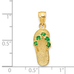 14K Gold May Birthstone Flip Flop Pendant with CZ