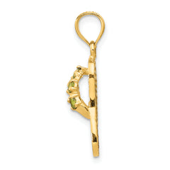 14K Gold August Birthstone Flip Flop Pendant with CZ Stones  Stylish & Solid Design