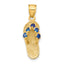 14k  3D September/CZ Birthstone Flip Flop Pendant