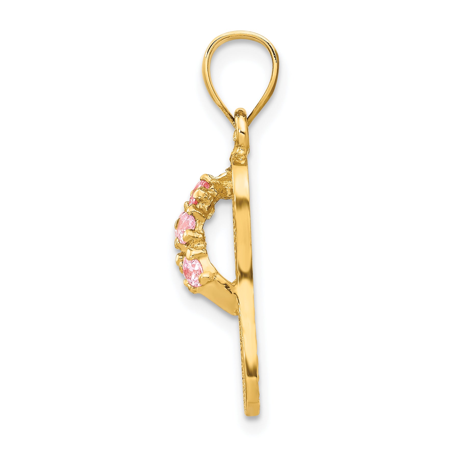 14K Gold October Birthstone Flip Flop Pendant with CZ Stone Secondary image