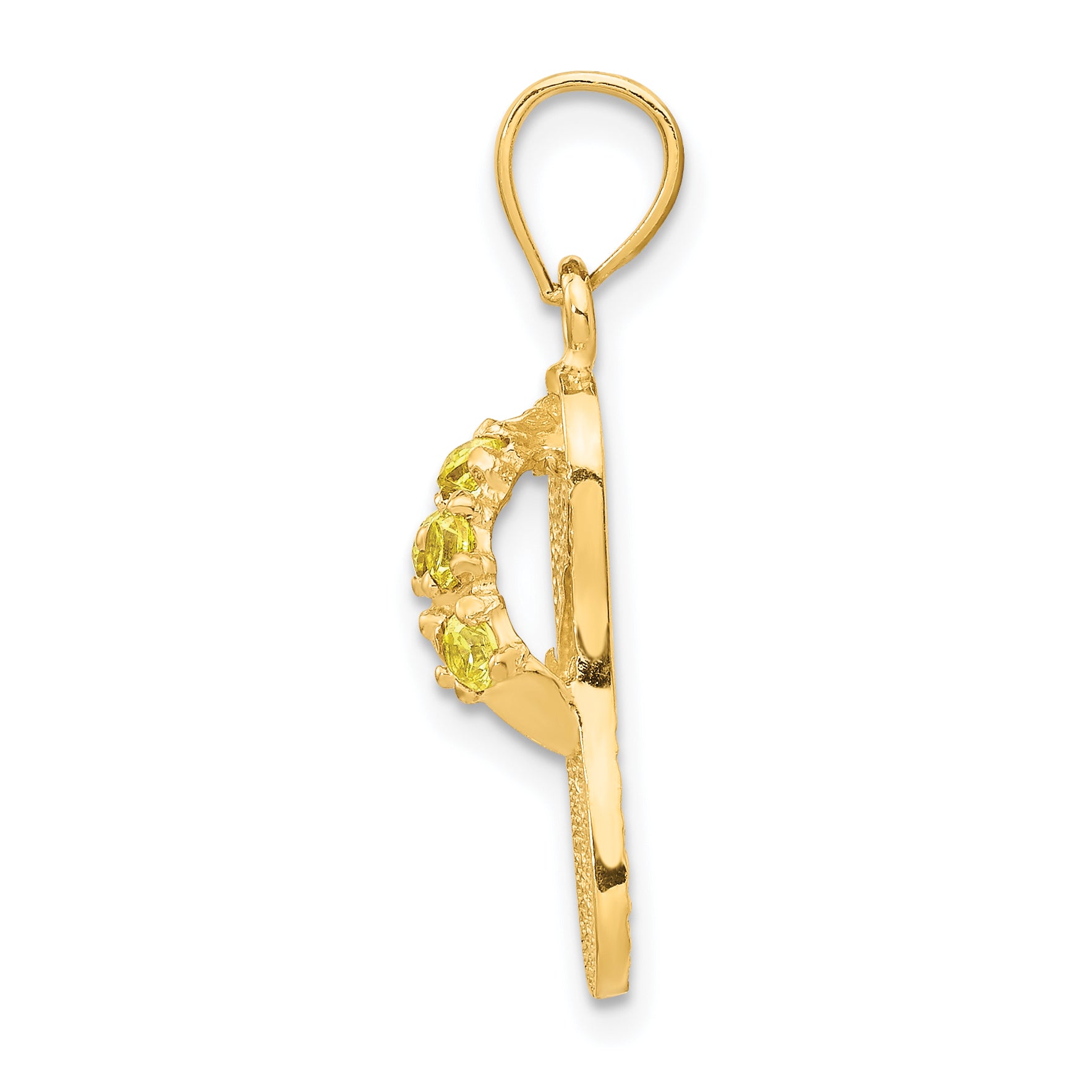 14K Gold November Birthstone Flip Flop Pendant with CZ Detailing Secondary image