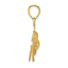 14K Gold Men's Turtle Pendant with Polished Solid Design