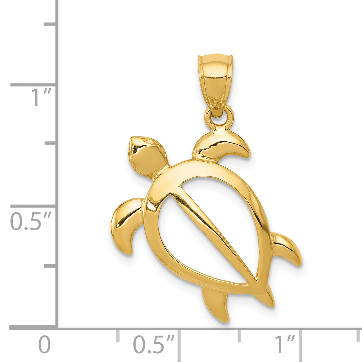 14K Gold Turtle Pendant with Polished Finish  Solid and Casted Design for Men