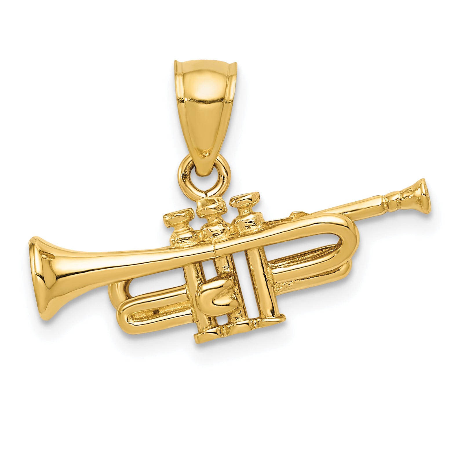 14K 3D Trumpet Pendant Main image