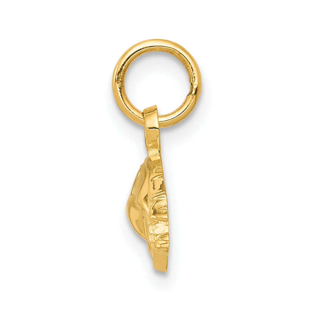 14K Gold Polished Car Charm for Men  Elegant Themed Pendant