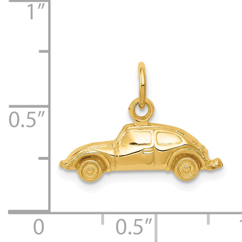 14K Gold Polished Car Charm for Men  Elegant Themed Pendant