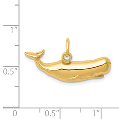 14K Gold Sperm Whale Charm for Men  Nautical Themed Elegant Pendant by Sophia Jewelers
