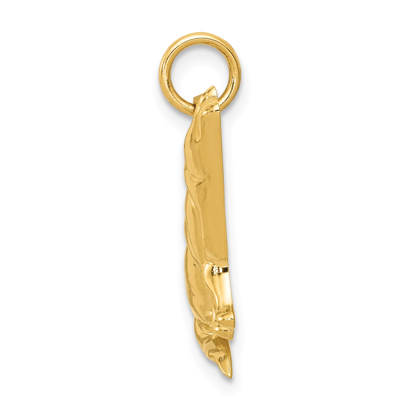14K Gold Wolf Charm Pendant for Men  Bold and Elegant Secondary image